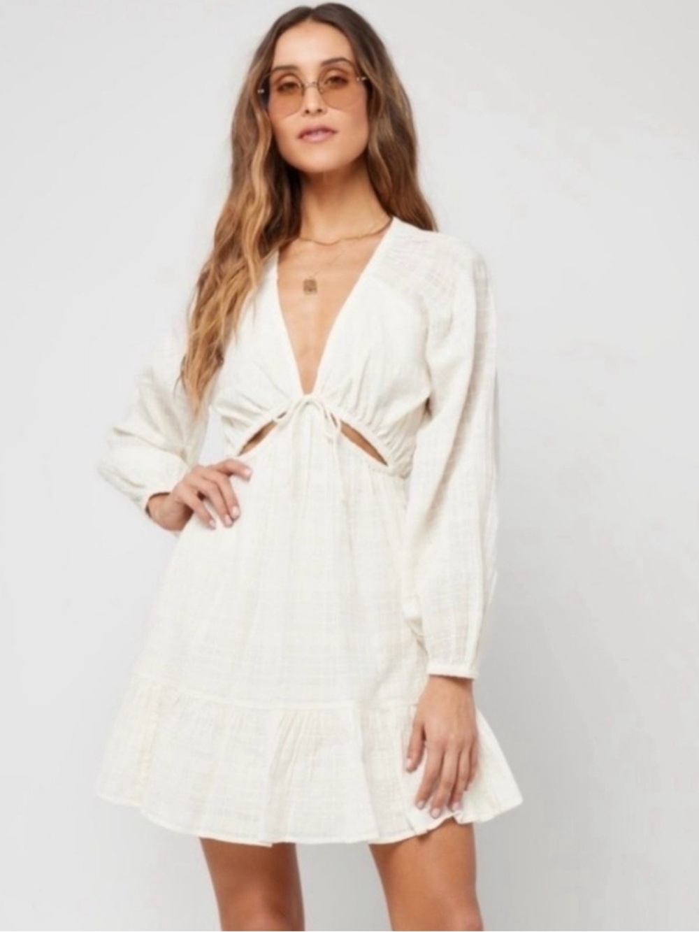 L*Space Feelin Fine Cut Out Mini Dress Small